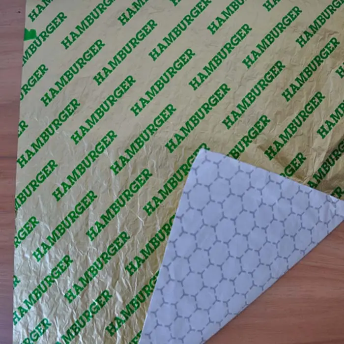 Feuille de rouleau de feuille colorée en nid d'abeille papier d'aluminium papier d'emballage pour restauration rapide