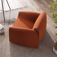 Fauteuil inclinable Yazhi moderne et minimaliste en PU avec accoudoirs incurvés, idéal pour les petits espaces, salon ou chambre à coucher
