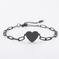 Nouvelle annonce trombone chaîne personnalisé coeur bracelets en acier inoxydable pour les femmes