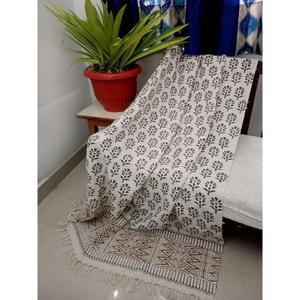 <b>Indian</b> Style Handmade Cotton <b>Throw</b> Blanket Printed Tassels Eco-friendly Lightweight All-Season Home Decor for Great Price - Product Image 1