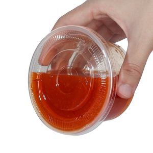 Contenants ronds jetables en <span class=keywords><strong>plastique</strong></span> PP pour pâtisseries, yaourts, salades, coupes à dessert avec couvercles en dôme ou en plat - Product Image 4