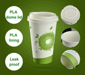 <span class=keywords><strong>Gobelet</strong></span> à café en papier compostable biodégradable de qualité alimentaire PLA avec couvercle, 4 oz, 8 oz, 10 oz, 12 oz, 16 oz, 20 oz - Product Image 5