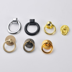 Antique Round Single Hole Drawer Handles Zinc Alloy Traditional Style Wardrobe Cabinet Ring Pulls Durable Plated Finish - Product Image 2