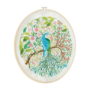 2021 New Arrival Geometric Animal Style Eco-Friendly Cotton Embroidery Starter Kit Hand Craft DIY 20x20cm Art Collectible