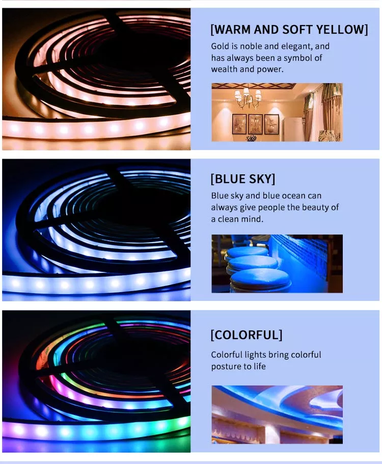 Customized 10*23mm rgbic Led Silicone Neon Light waterproof Neon Strip Indoor or Outdoor Decor