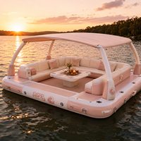 Plateforme de baignade gonflable monocouche avec anneaux d'amarrage et sac de transport, pour lacs et eaux calmes, disponible en stock chez le distributeur