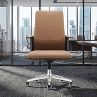 Chaise de bureau de direction de luxe ergonomique pivotante moderne en cuir véritable, réglable en hauteur, haut de gamme