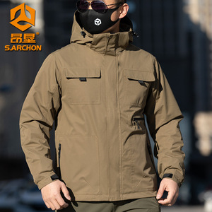 Chaqueta Táctica <span class=keywords><strong>de</strong></span> Invierno para Hombre, Tres en Uno, con Capucha, Impermeable, Cortavientos, con Forro Suave Desmontable, Conjunto <span class=keywords><strong>de</strong></span> Dos Piezas - Product Image 2