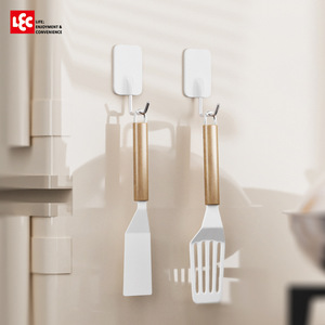 LEC Adhesive Wall <b>Hooks</b> Stainless Steel Rectangle Punch Free For <b>Kitchen</b> Storage - Product Image 4