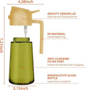 Dispenser per Olio da <span class=keywords><strong>Cucina</strong></span> in Vetro da 470ml con Serigrafia, Confezione Sigillata per <span class=keywords><strong>Liquidi</strong></span>, Vendita Diretta dalla Fabbrica - Product Image 2