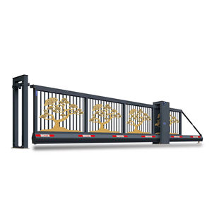 Diseño automático de parrilla de acero inoxidable Puerta principal de entrada de aluminio Puertas correderas de enrejado de cercado de metal para entrada de escuela - Product Image 6