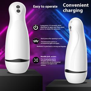 Masturbador Masculino Inteligente Interactivo con Forma de Copa de Avión, Entrenador Sexual de TPE, Simulación de Vibración y Pronunciación, Recargable - Product Image 3