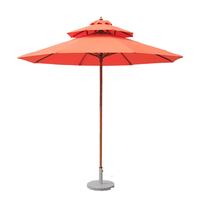 Parasol de luxe moderne à double toit, avec mât en aluminium et base en marbre, étanche, pour terrasse, jardin et parc, direct usine