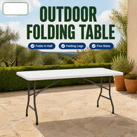 Tables et chaises pliantes en plastique de 180 cm (6 pieds) pour événements, utilisation extérieure ou intérieure, pour mobilier de jardin - Vente en gros