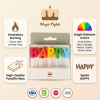Bougie personnalisée en forme de lettre alphabétique, Joyeux Anniversaire, en cire de paraffine, forme ondulée, bougies créatives pour gâteau avec certification BRC pour fêtes et Nouvel An DIY