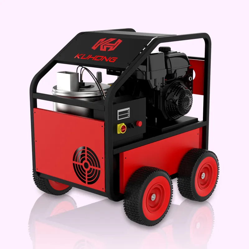 KUHONG industrial 15hp gasoline pressure washer 4000psi 250Bar hot water jet high pressure cleaning machine