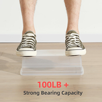 Boîte de rangement à chaussures empilable en plastique sans BPA, conteneur emboîtable avec couvercle à loquet, organisez vos chaussures, boîte transparente pour la maison et le bureau
