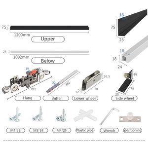 Kit de quincaillerie coulissante invisible WEKIS moderne pour portes coulissantes de cuisine, salle de bain, entrée, durable, intérieur - Product Image 3