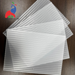 Hoja acrílica acanalada transparente con patrón decorativo a rayas, hoja extruida acrílica PMMA de 2mm para exteriores - Product Image 2