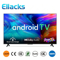 Terima Pesanan OEM ODM TV LED 4K Tanpa Bingkai Android Smart Television 50 55 65 75 85 98 Inch Super Slim Smart TV