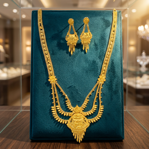 Wholesale Dubai Style 14K 18K 24K Micron Gold Filled Rani Haar Bridal Jewelry Set Traditional <b>Long</b> Jewelry Set Fashion <b>Necklaces</b> - Product Image 4