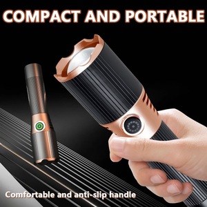 Zoom <b>Flashlight</b> 14.4cm <b>Rechargeable</b> Led Adjustable Focus Outdoor Emergency Light - Product Image 3