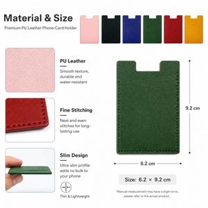 Tarjetero de Cuero PU con Logotipo Personalizado, Adhesivo para Teléfono Celular, Cartera para Teléfono, Porta Tarjetas Personalizado para Regalo Promocional - Product Image 3