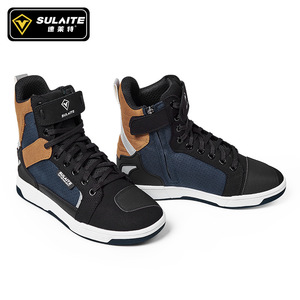 Bottes de moto Sulaite montantes respirantes anti-chute noires et grises à bout rond pour le quotidien - Product Image 5