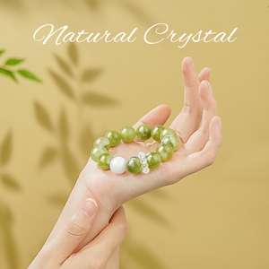 Bracelet unisexe tendance en œil de tigre et perles de cristal blanc, excellent cadeau pour les bouddhistes, pierre naturelle de forme géométrique - Product Image 3