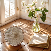 Set de table rond ajouré, lavable, style nordique créatif, anti-brûlure, isolant thermique, couleur unie, pour la maison