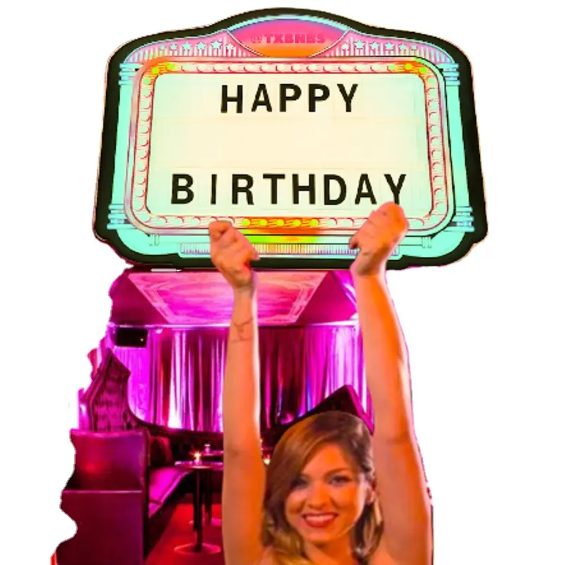 Led Verjaardag App Gecontroleerde Aangepaste Acryl Led Nachtclub Logo Prikbord Fles Presentator Voor Verjaardag