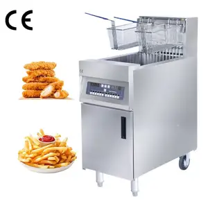 Fritadeira elétrica aberta automática de frango com batatas fritas com filtro de óleo