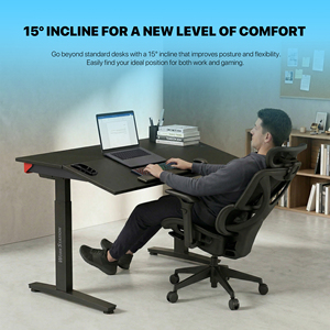 Bureau électrique inclinable et réglable en hauteur Fantech DW314 140x78cm, double moteur, commande intelligente, ergonomique, noir - Product Image 5