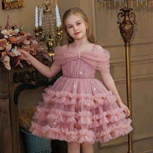 Robe de princesse à volants pour filles, idéale pour anniversaire, fête, spectacle ou soirée, en polyester - Product Image 2