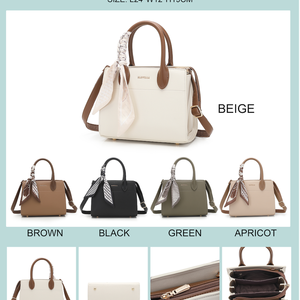 Women's Medium <strong>Top</strong> Handle Crossbody Bag PU Structured Handbag with Zipper Closure Waterproof 2-2.9L Capacity for Daily - Product Image 6