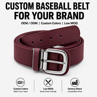 Ceinture de baseball et de softball unisexe en cuir PU durable, classique et polyvalente, avec boucle à ardillon métallique réglable, pour jeunes et adultes