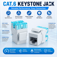 Module réseau Cat6 RJ45 plaqué or, connecteur Keystone sans outil pour plaque murale LAN