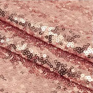 Тюль с большими блестками, кружевная ткань из розового золота с блестками для платья