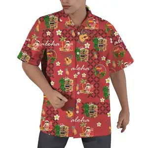 Top Quality Custom New Hawaiian Cotton Plain Beachwear Men'S Shirt Your Own Logo