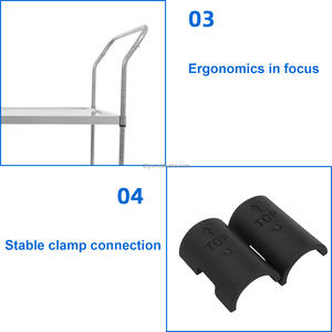 Chariot de service de restauration en acier inoxydable commercial réglable en hauteur - Product Image 5