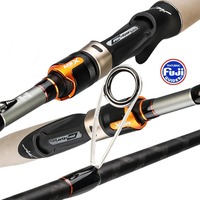 Canne à pêche HSD Casting / Spinning 1,68m-2,4m, longue portée, avec anneaux FUjiO complets et porte-moulinet Fuji K, pour la pêche au lancer et au spinning