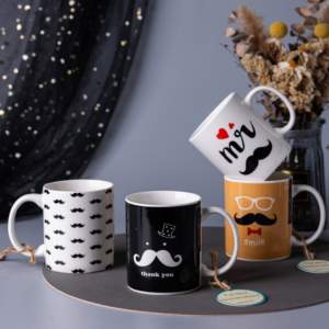 Tasses à café ou à thé amusantes avec moustache, mignonnes tasses à café ou à thé avec moustache et chapeau, cadeau idéal <span class=keywords><strong>pour</strong></span> papa, mari, hommes, amis - Product Image 3