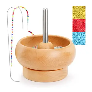 Wooden Bead Spinner Bowl Perfect Bead Spinner for Jewelry Making With 4  Different Colors, Seed Beads and Big Eye Beading Needle -  Hong Kong
