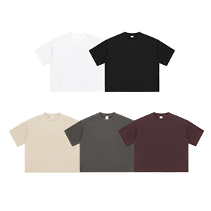 Camiseta de Hombre 2025, Corte Cuadrado, Tejido Regular, 230GSM, 100% Algodón, Tinte Liso, Estilo Casual Retro, Unisex, Streetwear - Product Image 4