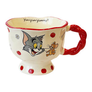 Taza de cerámica con asa de Tom y Jerry, diseño de dibujos animados, para niños y parejas, regalo de cumpleaños - Product Image 1