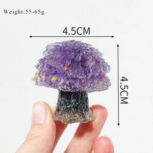 <span class=keywords><strong>Arbre</strong></span> en résine de cristal fait main, figurine en améthyste, quartz rose, œil de tigre, ornement de bureau, décoration, pierre de guérison, cadeau - Product Image 2