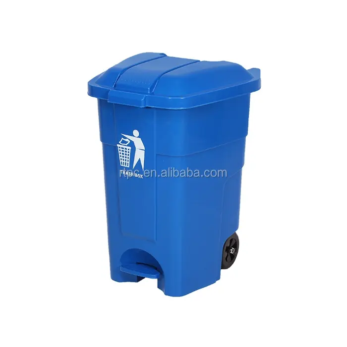 Giá tốt nhất nhựa khách sạn di động rác thải tái chế đạp bụi bin container trên bánh xe
