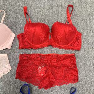 Set di mutandine di reggiseno in pizzo con ferretto Sexy per ragazze adorabili Push up reggiseno ricamato in pizzo e set brevi da donna - Product Image 4