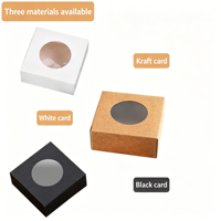 Boîtes carrées en papier kraft, dossiers faits à la main, matériaux recyclés écologiques, ouverture avec fenêtre, emballage cadeau