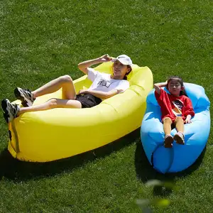 Aangepaste 190T Outdoor Sun Couch Opblaasbare Ligstoel Camping Luie Tas Luchtbed Sofa Voor Strand Slaapzak